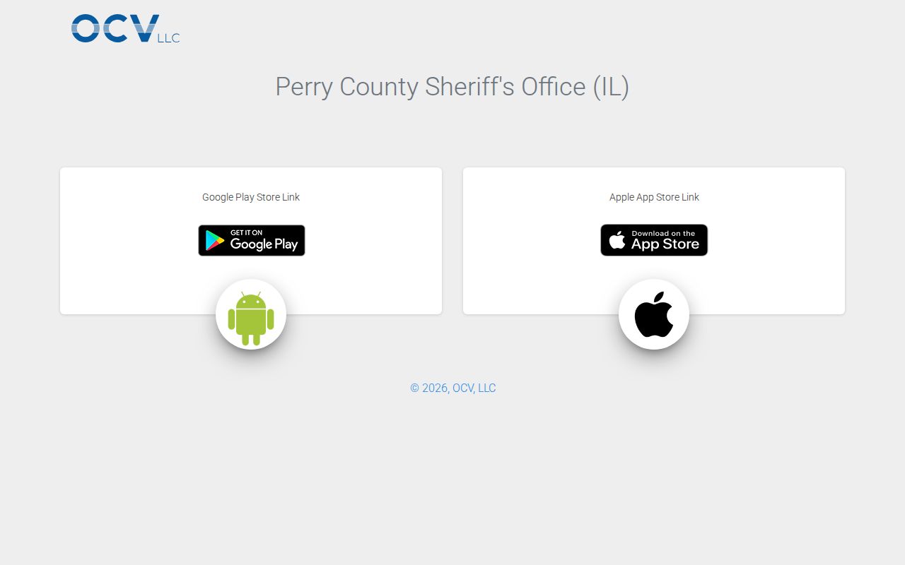 Official Perry County Sheriff app landing page for arrest and jail access